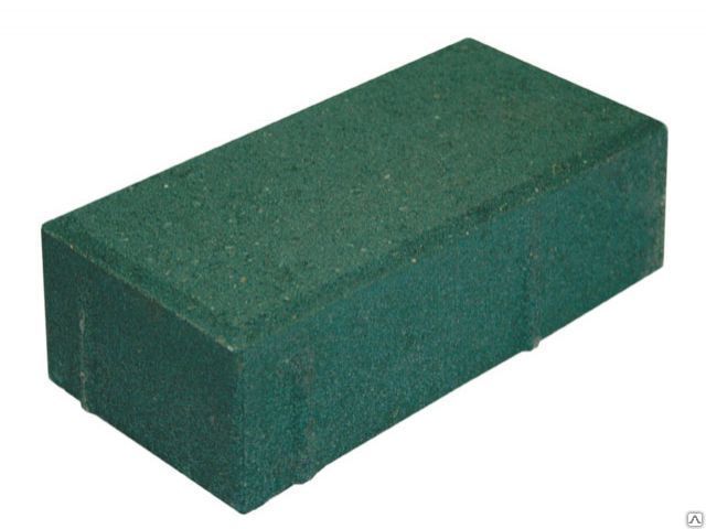 Тротуарная плитка «Брусчатка» (Кирпичик) 4П.6 зелёная