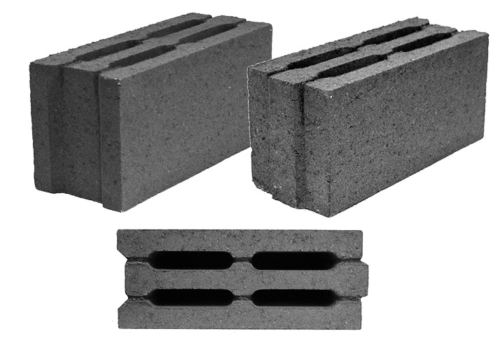 Камень стеновой рядовой (керамзитобетонный блок) СКЦК 1Р-3